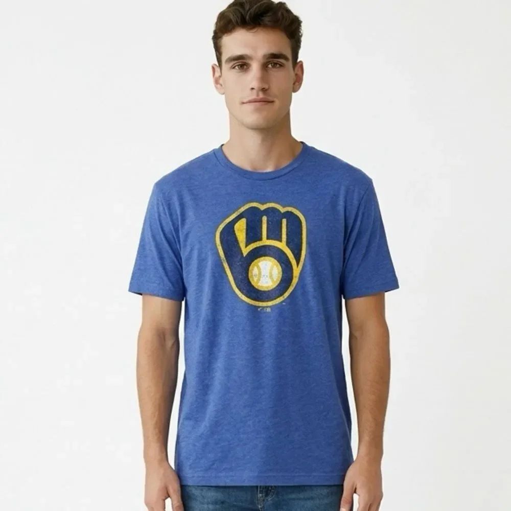 FANATICS | NEW MLB Blue Graphic Tee Milwaukee Brewers Unisex Size Medium